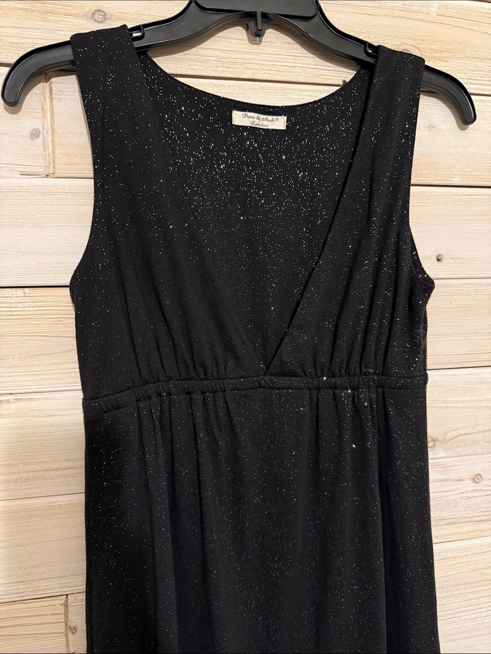 Adorable Sparkle Black Sleeveless V-Neck Dress